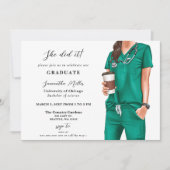 グリーンスクラブナース写真彼女はそれを卒業した 招待状 (正面)