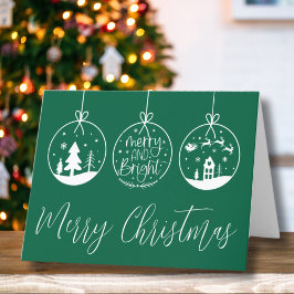 グリーンスクリプトのクリスマスカード シーズンカード