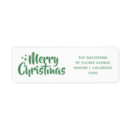 グリーンスクリプトキュートフォントメリークリスマス ラベル