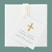 グリーンスクリプトクロスボーイファーストコミュニオン フェイバータグ