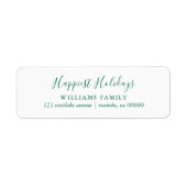 グリーンスクリプトタイポグラフィクリスマス ラベル (正面)