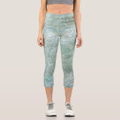 グリーンスクリプトマンダラスパボヘミアンスピリチュアル カプリレギンス (正面)