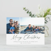 グリーンスクリプトメリークリスマスフォトカード シーズンカード (スタンド正面)