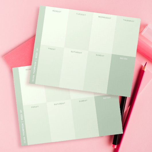 グリーンスクールウィークリープランナー ノートパッド