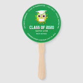 グリーンスクールカラー、2020年パーソナライズされた卒業 ハンドファン (正面)