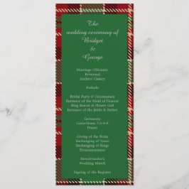 グリーンスコットランドカントリーウェディングプログラム&メニュー プログラム