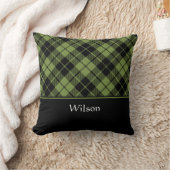 グリーンスコットランドタータンチェックのプレイドパーソナライズされた名 クッション (ブランケット)