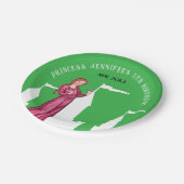 グリーンスタイリッシュとピンクのプリンセスフェアリーターレ城 ペーパープレート (アングル)