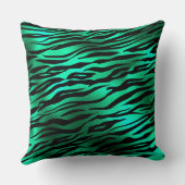 グリーンスタイリッシュとブラックワイルドタイガーストライプサファリ クッション (裏面)