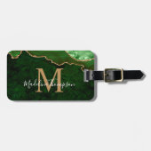 グリーンスタイリッシュアゲイト金ゴールドモノグラム ラゲッジタグ (正面横)