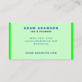 グリーンスタイリッシュカラー – トレンディー創業者CEO社長 名刺 (裏面)