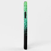 グリーンスタイリッシュグリッターモパーソナライズされたノグラム Case-Mate iPhoneケース (裏面/右)