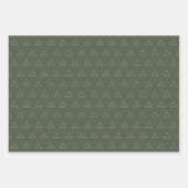 グリーンスタイリッシュベージュハッピーホリデーズラッピング紙 ラッピングペーパーシート (正面3)