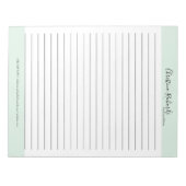 グリーンスタイリッシュミニマリスト並み ノートパッド (正面)