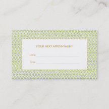 グリーンスタイリッシュラティスサロンアポイントメントカード