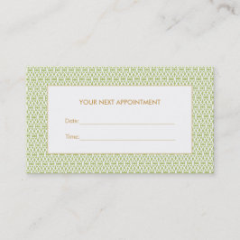 グリーンスタイリッシュラティスサロンアポイントメントカード 予約カード