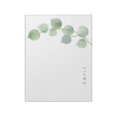 グリーンスタイリッシュ金ゴールドユーカリ葉名 ノートパッド (回転)