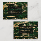 グリーンスタイリッシュ金ゴールド抽象芸術大理石 名刺 (正面/裏面)