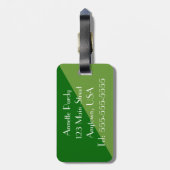 グリーンスタイリッシュ2トーンデザイナーラゲージタグ ラゲッジタグ (裏面縦)