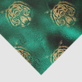 グリーンスタイリッシュ&金ゴールドワイルドタイガー顔サファリ 薄葉紙 (詳細)