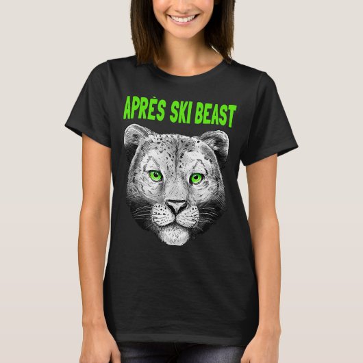 グリーンスタイルアプレーススキーユキヒョウ Tシャツ (正面)