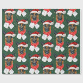 グリーンスターズカラフルドイツの羊飼いクリスマス ラッピングペーパー (フラット)