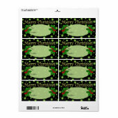 グリーンスターズファンタジークリスマスギフトタグ ラベル (フルシート)