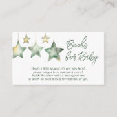 グリーンスターズボーイベビーシャワーブックベビー エンクロージャーカード (正面)