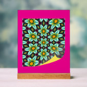 グリーンスターズ花柄 アクリルサイン (ニュートラル)