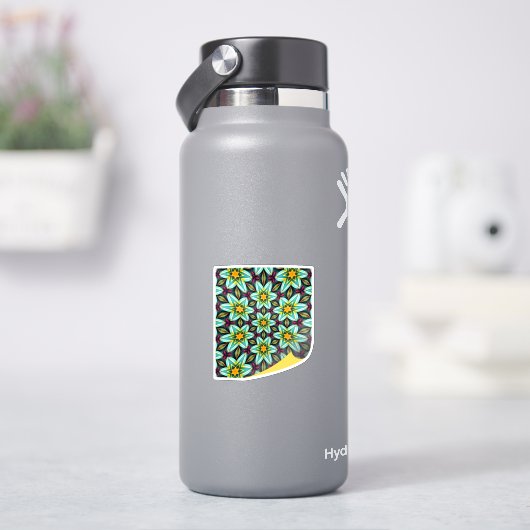 グリーンスターズ花柄 シール (HydroFlask)