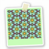 グリーンスターズ花柄 シール (正面)