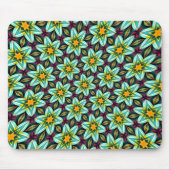 グリーンスターズ花柄 マウスパッド (正面)