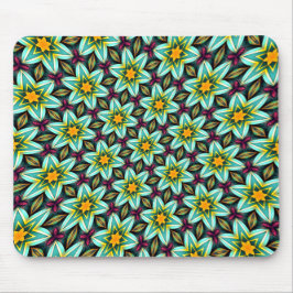グリーンスターズ花柄 マウスパッド