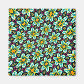 グリーンスターズ花柄 マグネット (正面)