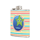 グリーンスターフィッシュ;明るいレインボーストライプズ フラスク (左)