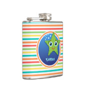 グリーンスターフィッシュ;明るいレインボーストライプズ フラスク (右)