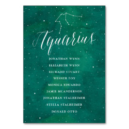 グリーンスター銀河系シーティングチャートカードアクエリアス テーブルナンバー