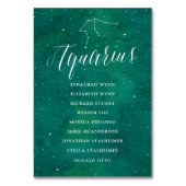 グリーンスター銀河系シーティングチャートカードアクエリアス テーブルナンバー (正面)