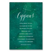 グリーンスター銀河系シーティングチャートカードシグナス テーブルナンバー (裏面)