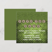 グリーンスチームパンク鍵保存日付招待状 招待状 (正面/裏面)
