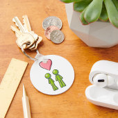 グリーンスティックフィギュア対ピンクハート愛 キーホルダー