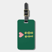 グリーンスティックフィギュア対ピンクハート愛 ラゲッジタグ (正面縦)