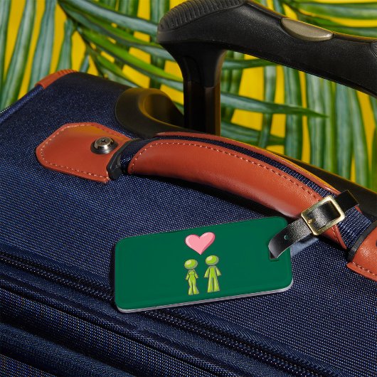 グリーンスティックフィギュア対ピンクハート愛 ラゲッジタグ