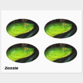 グリーンスティネガーのピットバイパーヘビ 楕円形シール (シート)