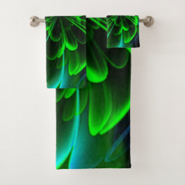 グリーンスティライズドコロラベンドアップ花びら バスタオルセット