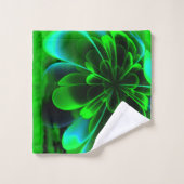 グリーンスティライズドコロラベンドアップ花びら バスタオルセット (ウォッシュタオル)