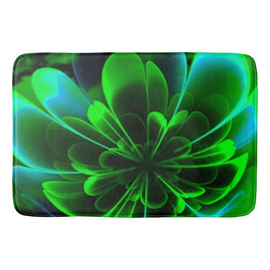 グリーンスティライズドコロラベンドアップ花びら バスマット (正面)