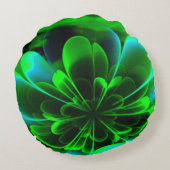 グリーンスティライズドコロラベンドアップ花びら ラウンドクッション (裏面)