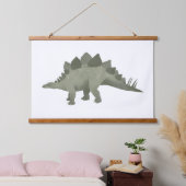 グリーンステゴサウルス恐竜キッズルーム 吊り下げ型タペストリー (寝室)
