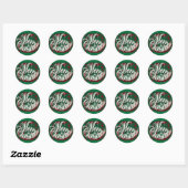 グリーンステッカーのクリスマスおめでとう ラウンドシール (シート)
